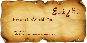 Ercsei Ádám névjegykártya